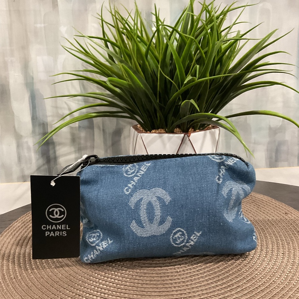 Blue Denim Logo Pouch